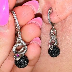 Gold plated earrings with stones